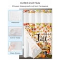 thumbnail image 2 of No Hook Cloth Fabric Shower Curtain with Snap in Liner, Orange Thanksgiving Waterproof Shower Curtains Set with See Through Top Window, Fall Beige Plaid Truck Pumpkins Leaves Retro 72"x96", 2 of 6