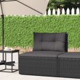 thumbnail image 1 of vidaXL Canapé de Jardin avec Coussins en Poly Rotin Noir, 1 of 5