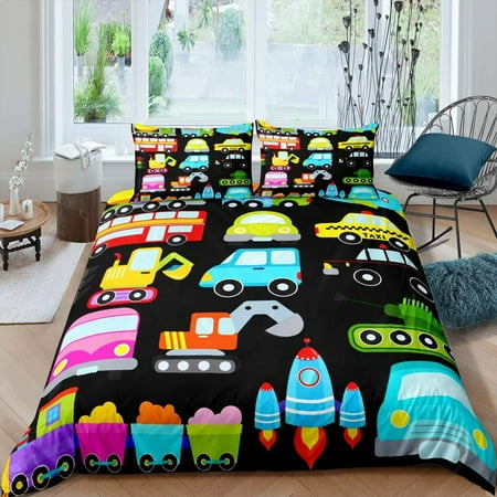 100% Cotton Dalmatian Duvet Cover Set – Full Size 3-Piece, Cute Cartoon Dog & Flowers, No Comforter Included