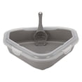 thumbnail image 3 of Bandeja de arena para gatos, caja de arena fina triangular inastillable abierta, bandeja de arena para gatos para, gatos de interior, conejos Gris, 3 of 8