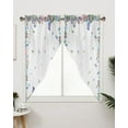 thumbnail image 3 of Swag Curtains, Spring Summer Flower Floral Sunflower Daisy Butterfly White Rod Pocket Kitchen Curtains Valances Tier Curtains Swag Valance Curtains for Bedroom Living Room 36" x 45", 2 Panels, 3 of 6