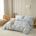 thumbnail image 3 of Duvet Cover Set Queen Size Floral Pattern Ultra Soft 100% Cotton Duvet Cover Sets 3-PC, Breathable Duvet Cover with Zipper Closure & Corner Ties(2 Pillow Shams,1 Duvet Cover), 3 of 8