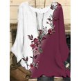 thumbnail image 1 of Jersey con estampado para mujer, camiseta informal a la moda, cuello redondo, Top de gran tamaño, estilo Simple, manga larga, Otoño, 2022, 1 of 4