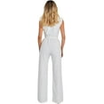 thumbnail image 2 of Combinaison de Mode pour Femmes en Denim Taille Haute Sans Manches Motif Cœur Dos Col Roulé (x3-Blanc, G), Grand, 2 of 4