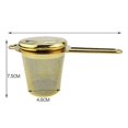 thumbnail image 3 of Malla de filtro de té de cuchara de café de drenaje de té dorado de acero inoxidable, 3 of 5