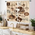 thumbnail image 2 of Coffee Kitchen Curtains, Rusitc Farmhouse Retro Vintage Latte Cafe Tea Cup Coffee Time Cottage Beige Window Drapery Treatments for Dining Room Bedroom Living Room 2 Panels, 55x39 Inch, 2 of 4