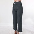 thumbnail image 6 of Sngxgn Wide Leg Pants for Women Pants with Pockets High Waist Work Business Casual Sweatpants(Grey,XL), 6 of 6