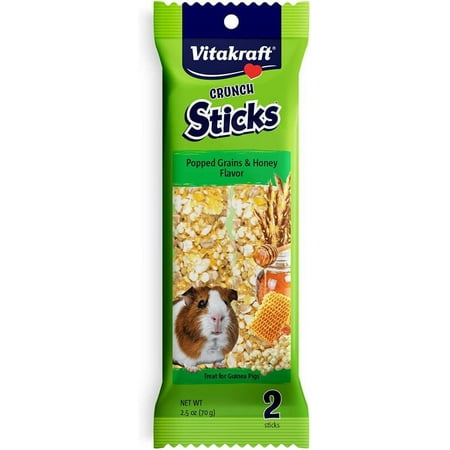 Vitakraft Guinea Pig Crunch Sticks with Popped Grains & Honey [Small Pet, Small Pet Treats] 2 Pack - (2.5 oz)