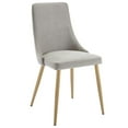 thumbnail image 1 of Set of 2 Mid-Century Velvet & Metal Side Chair in Grey, 1 of 7