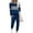 Bright Blue, variant on PRETTYGARDEN Womens 2 Piece Sets Long Sleeve Tops High Waisted Sweatpants Lounge Set Fall Fashion Travel Outfits