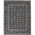 thumbnail image 2 of HomeRoots 511639 9 x 12 ft. Blue Green & Red Wool Floral Hand Knotted Distressed Stain Resistant Rectangle Area Rug with Fringe, 2 of 5
