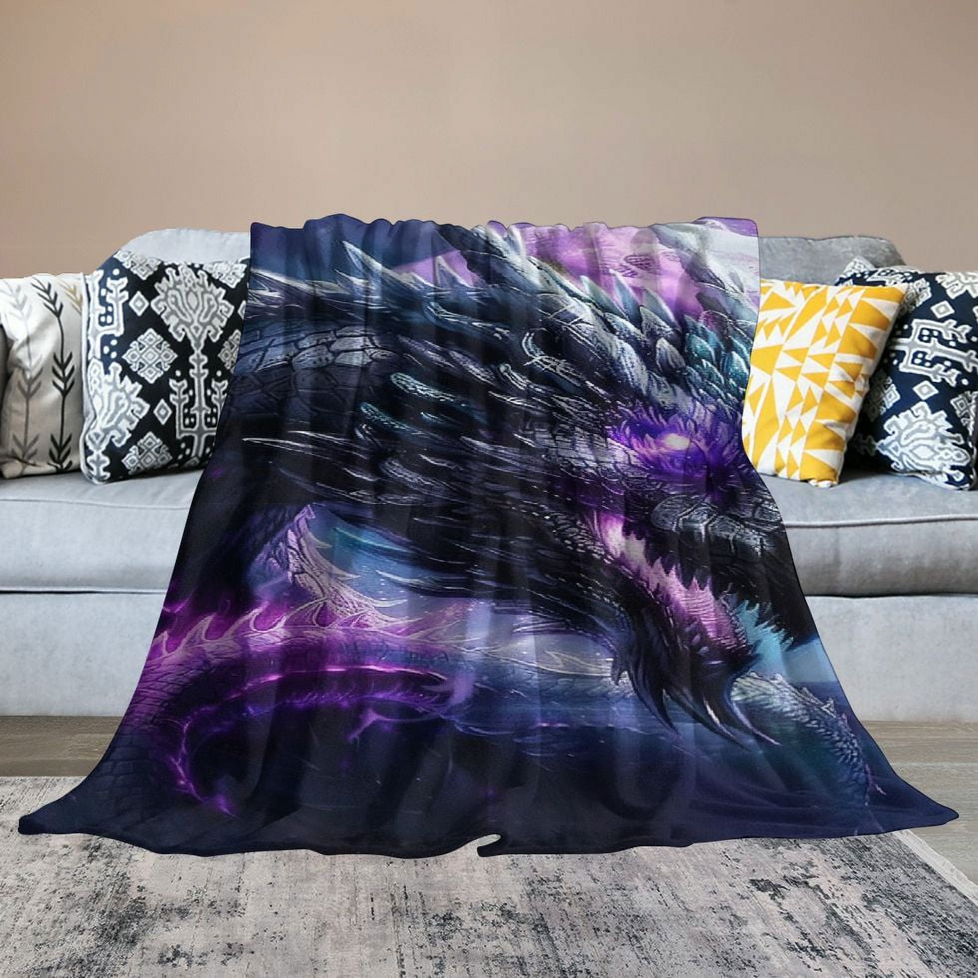 BCIIG Dragon Fantasy Art Soft Fleece Blanket Lightweight Throw Blanket for Living Rooms Sofa Decor Gifts All Seasons 50x60in