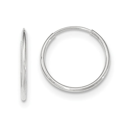 10k White Gold Endless Hoop Earrings 0 8in Long 10k White Gold Endless Hoop Earrings 0 8in Long