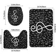 thumbnail image 2 of Musical Symbols 3 Piece Bathroom Rugs Set, Bath Mat + Contour Mat + Toilet Seat Cover, Non-Slip Soft Microfiber Music Theme Bathmat for Tub Shower Room Decor, Machine Washable, 2 of 6