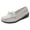 Grey, variant on Modisza Women's Leather Loafers Slip on Wedge Shoes for Work Shopping Ladies Summer Comfortabel Walking Loafer Black Size 5.5