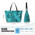 thumbnail image 6 of Ratiio Square Glass Mosaic Print Large Capacity Beach Travel Bag, Polyester Waterproof Tote Bag with Zipper for Vacation and Daily Use, 6 of 6