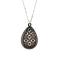 thumbnail image 2 of Gold Filigree Oval Teardrop Statement Pendant Openwork Clover Choker Necklace, 2 of 7