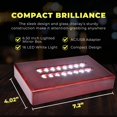 thumbnail image 4 of ASENTE 16 LED Light Base for Glass Art - Illuminated Rectangle Display Pedestal - Lighted Stand For 3D Crystal and Glass Sculptures - Adapter Plug Powered - 6.50 Inch Lighted Mirror Box (Cherry Wood), 4 of 4