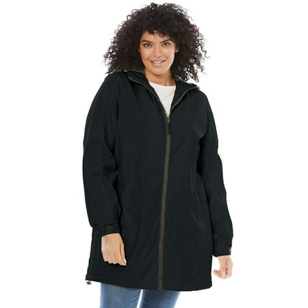 Evening Jacket Coat - Woman Within Plus Size Hooded Slicker Raincoat