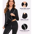 thumbnail image 3 of Thermal Underwear for Women,Long Johns Fleece Lined Thermal Base Layer Zip Up Thermals Top and Bottom Set, 3 of 6