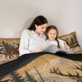 thumbnail image 4 of Castle Fairy Vintage Winter Spotted Deer Twin Comforter Sets 2pcs,Snowy Pine Mountain Bedding Set,Sepia White Cream,Black Reversible,1 Comforter and 1 Pillowcase, 4 of 6