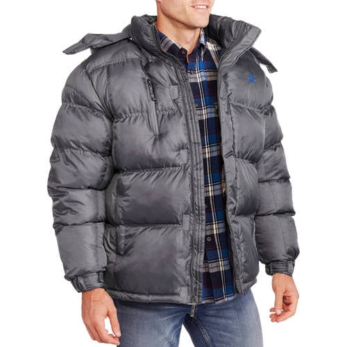 Men's Fleece Lined Rip Stop Bubble Jacket - Walmart.com