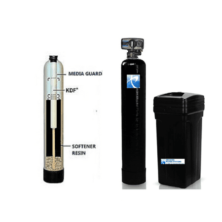 Premier Well Water Softener & Iron Reducing Water System | KDF 85 | 64,000 Grain, 2 cubic ft. 10% Cross Linked Softening (Best Water Softener System For Well Water)