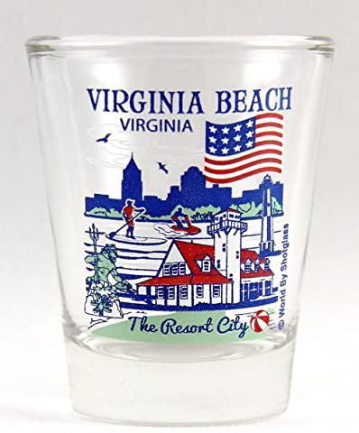 Golden Virginia Vintage Shot Glass State of Virginia Gold Clear Shot Glass 2 1/2" in size 