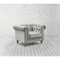 thumbnail image 5 of Londynn Club Chair Gray Velvet 42L x 33.5W x 30.3H Button Tufted Rolled Arm, 5 of 8