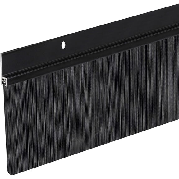 Randall Manufacturing Aluminum Door Sweep Brush, Weather Stripping for Doors, Fills Large Gaps, Long 3" Polypropylene Bristles, 3 ft, Black