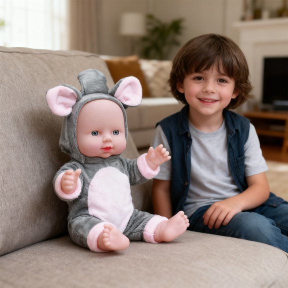 PEONAVET Baby Doll Vinyl Doll Artificial Talking Doll Infant Doll Washable Toy Soft Rubber Play House Toy Doll Decoration