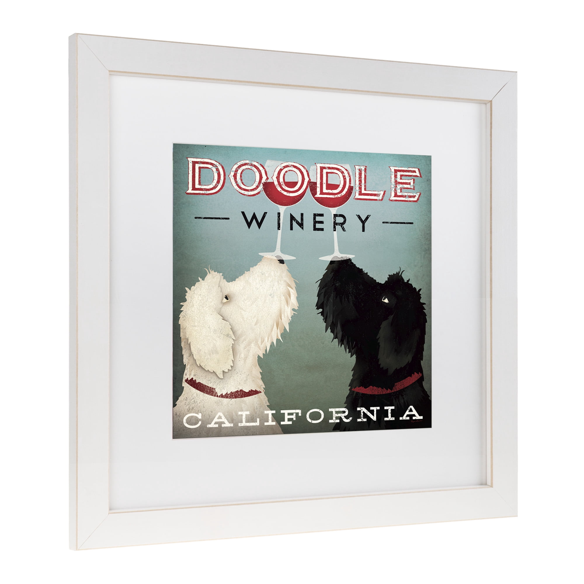 Trademark Fine Art 'Doodle Wine' Matted Framed Art by Ryan Fowler