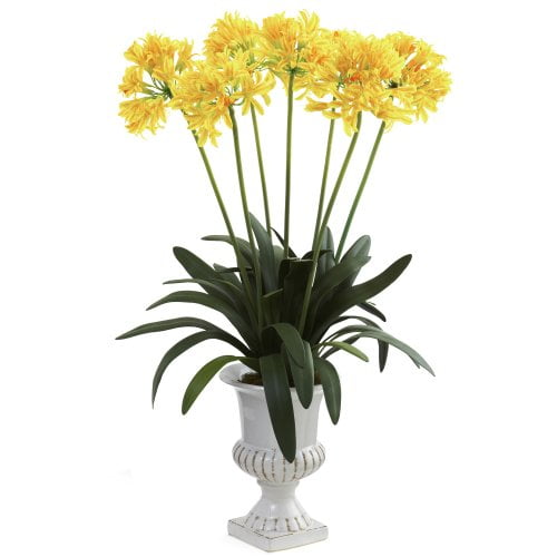 Nearly Natural 1332-YL African Lily with Urn Yellow