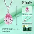 thumbnail image 7 of Blaniy Angel Wing Necklace for Women 925 Sterling Silver Teardrop Pink Tourmaline Pendant Necklace October Birthstone Jewelry Gifts for Her, 7 of 7