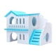 thumbnail image 1 of Casa de madera para hámster, escondite, juguetes de ejercicio, hábitat, área de anidación, villa de dos capas blanco, 1 of 9