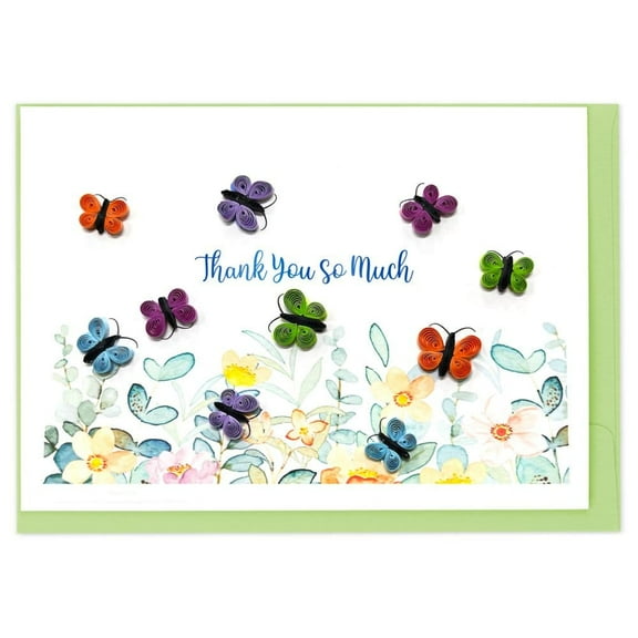 NIQUEA.D, Butterflies Quilling Thank You Card