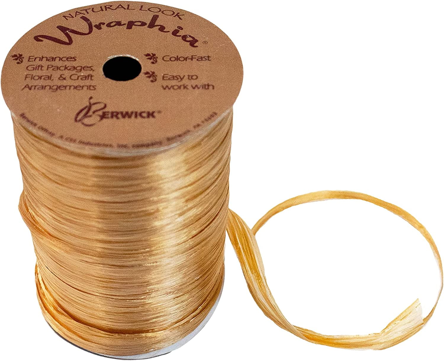 Pearlized Raffia Ribbon Roll 100 Yards for Kraft Packaging and Decoration (Gold)