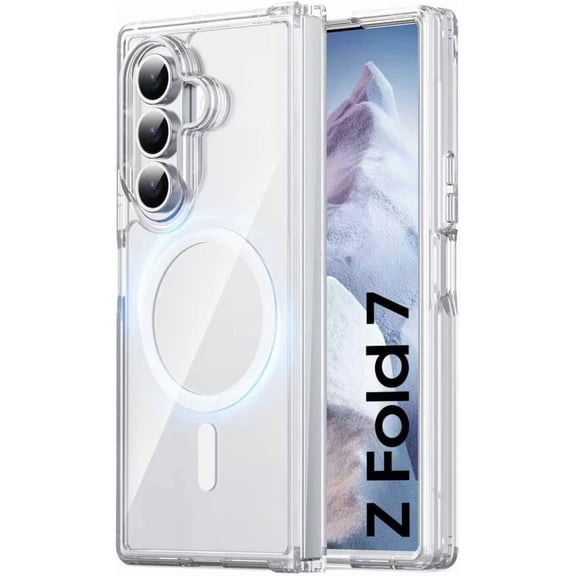 UPTECH 1 MagSafe Compatible Clear Case for Samsung Galaxy Z Fold 7, Shock-Absorbing, Clear