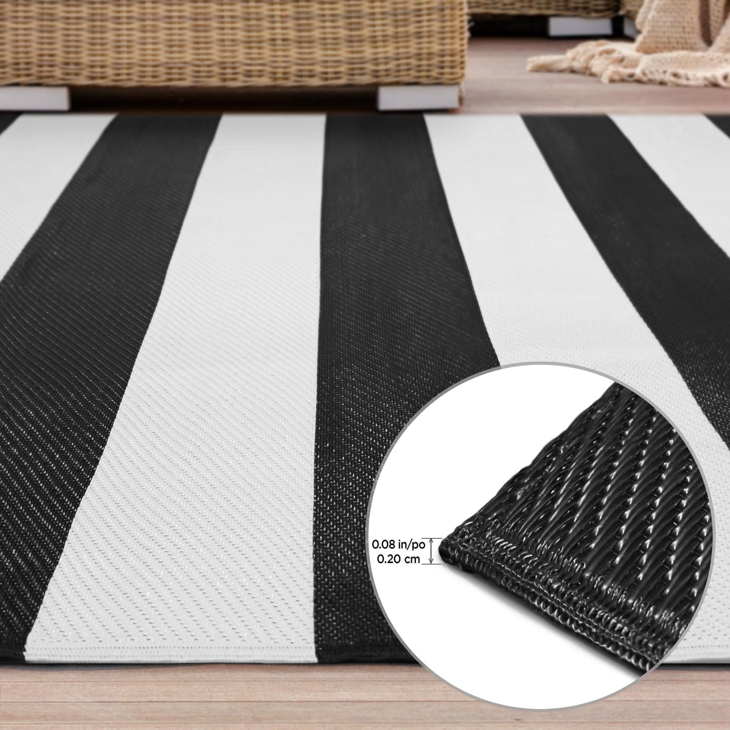 Tapis d'extérieur Dalecroft Leaf, 6 pi x 9 pi, polyoléfine tissée