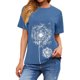 thumbnail image 4 of Camisa de manga corta Sonducket con estampado de dientes de león para mujer azul claro XL, 4 of 6