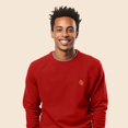thumbnail image 4 of Dalix Strawberry Embroidered Fleece Crewneck Long Sleeve Sweatshirt Mens in Red M Medium, 4 of 5