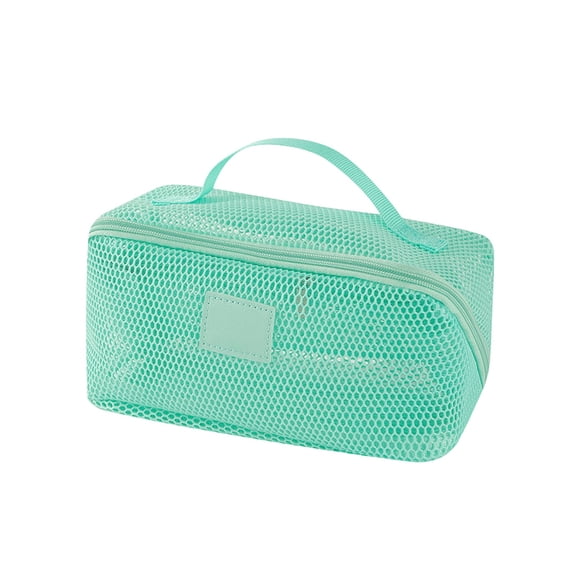 Mesh Travel Toiletry Bag,Large Capacity Cosmetic Organizer With Handle,Breathable Polyester Construction,Clear Visibility Open Mesh Design,Lightweight Portable Pouch,Home And Travel Storage