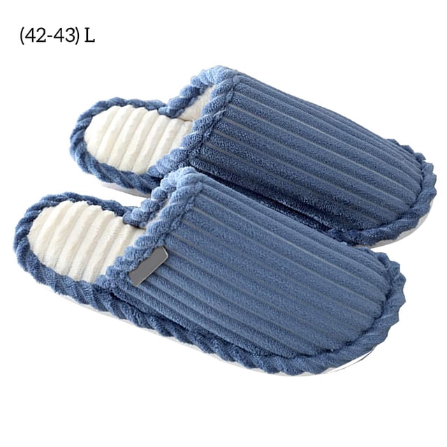 Zapatillas cálidas para interior, suave, de terciopelo coralino, antideslizante, para pareja, mujer, hombre, 42-43L, azul marino kenally AP000900-09