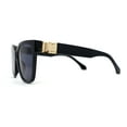 thumbnail image 3 of Womens Metal Jewel Hinge Horn Rim Rectangle Designer Sunglasses Black Gold Black, 3 of 4