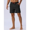 thumbnail image 2 of DARING DIVA Men's Elastic Waist Drawstring Mesh Lining Beach Shorts 28 Black, 2 of 6