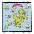 thumbnail image 3 of Ambesonne Cartoon Shower Curtain, Treasure Island Skull, 69"Wx84"L, Multicolor, 3 of 5