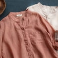 thumbnail image 2 of Chemise à Manches Mi-Longues Décontractée en Coton et Lin pour Femmes, 2 of 7