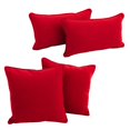 thumbnail image 1 of Double-corded Solid Twill Throw Pillows with Inserts (Set of 4), Red, 1 of 2