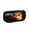 thumbnail image 1 of Estuche de lápices con llamas de pelota de fútbol Kawaii para niñas y niños, gran almacenamiento, bolsa de lápices con llamas de fútbol, suministros escolares hola suerte unisex, 1 of 2