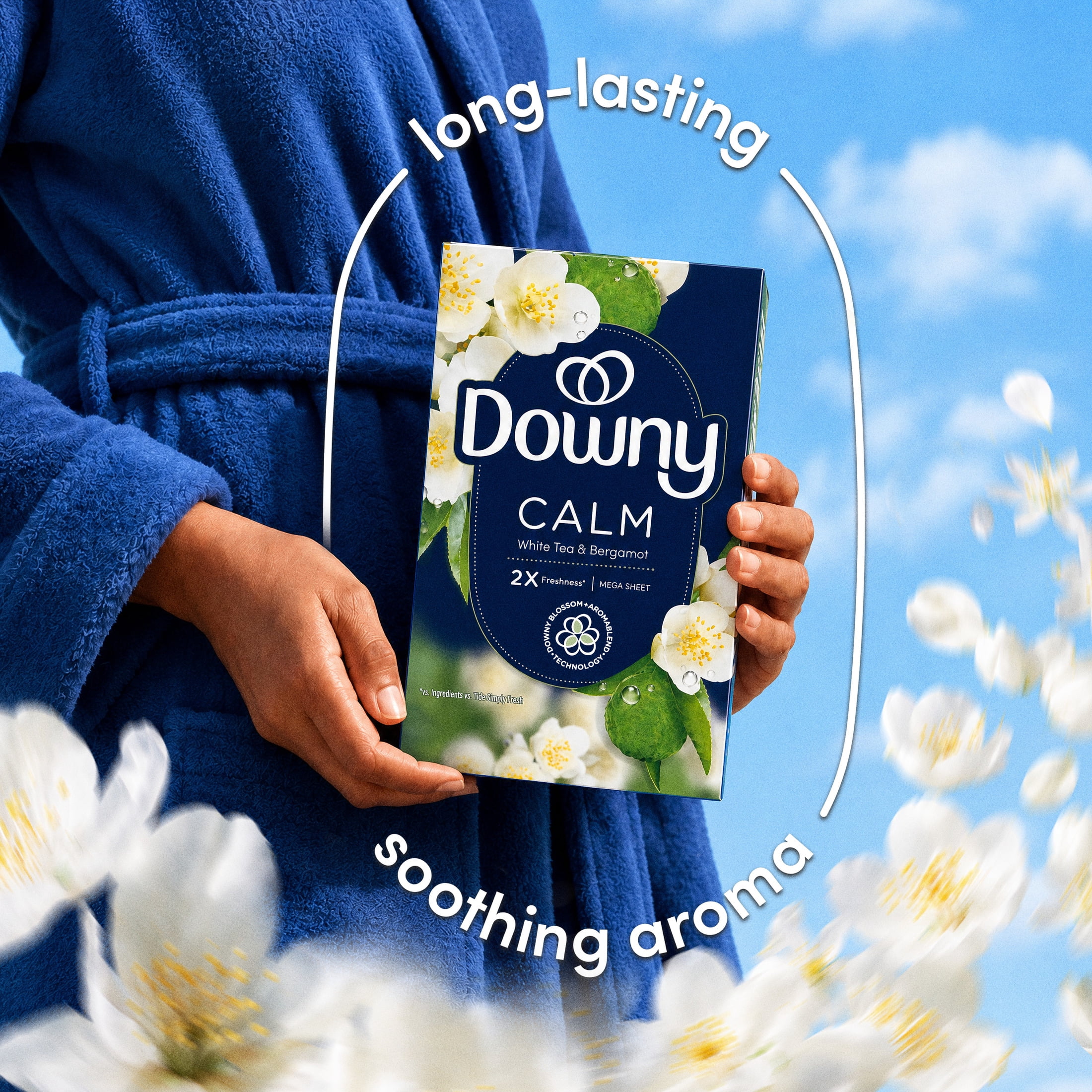 Downy CALM, Mega Dryer Sheets, White Tea & Bergamot, 130 Count